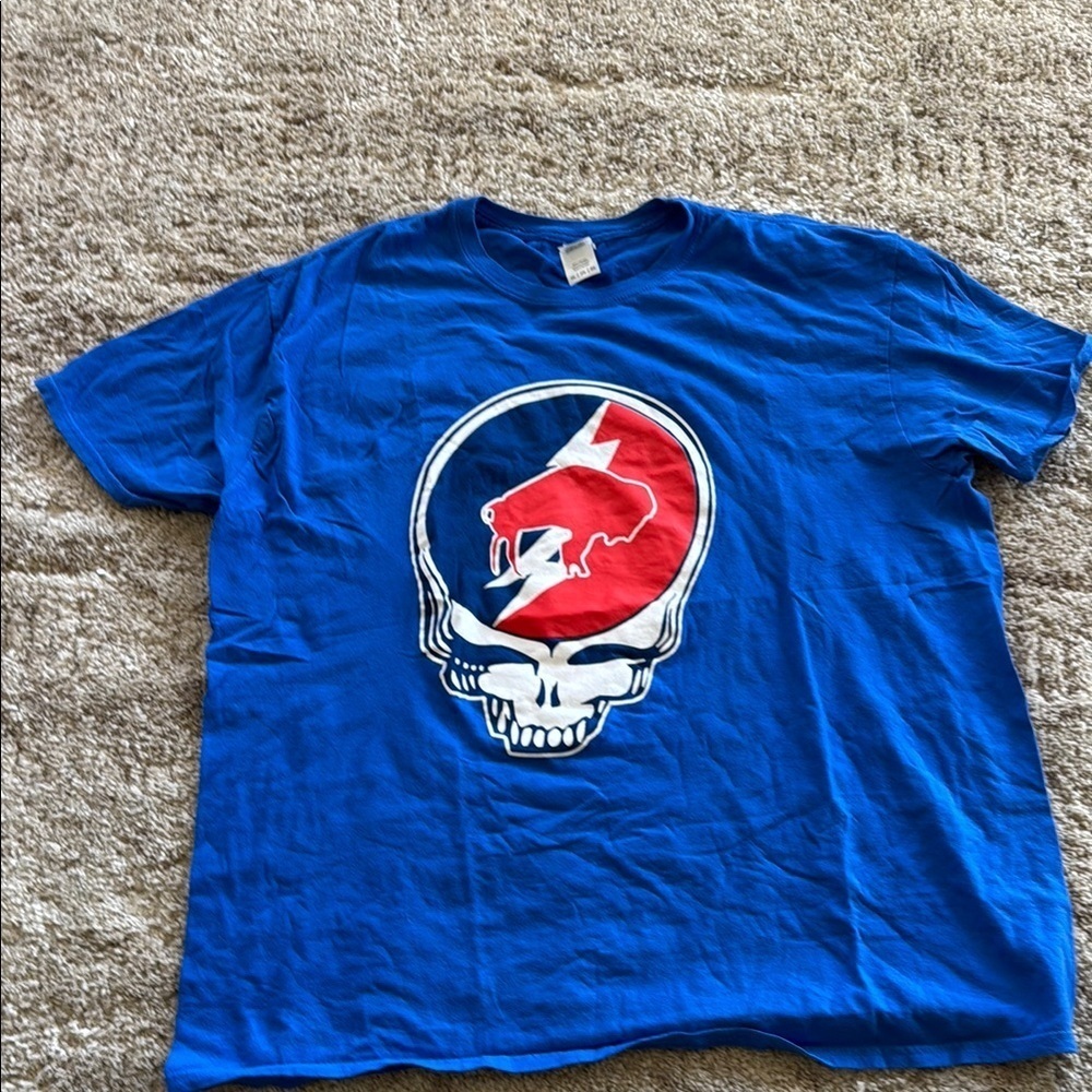 🍍 Grateful Dead Buffalo Bills Shirt Mens 2XL  Blue NFL Football Band Adult A51